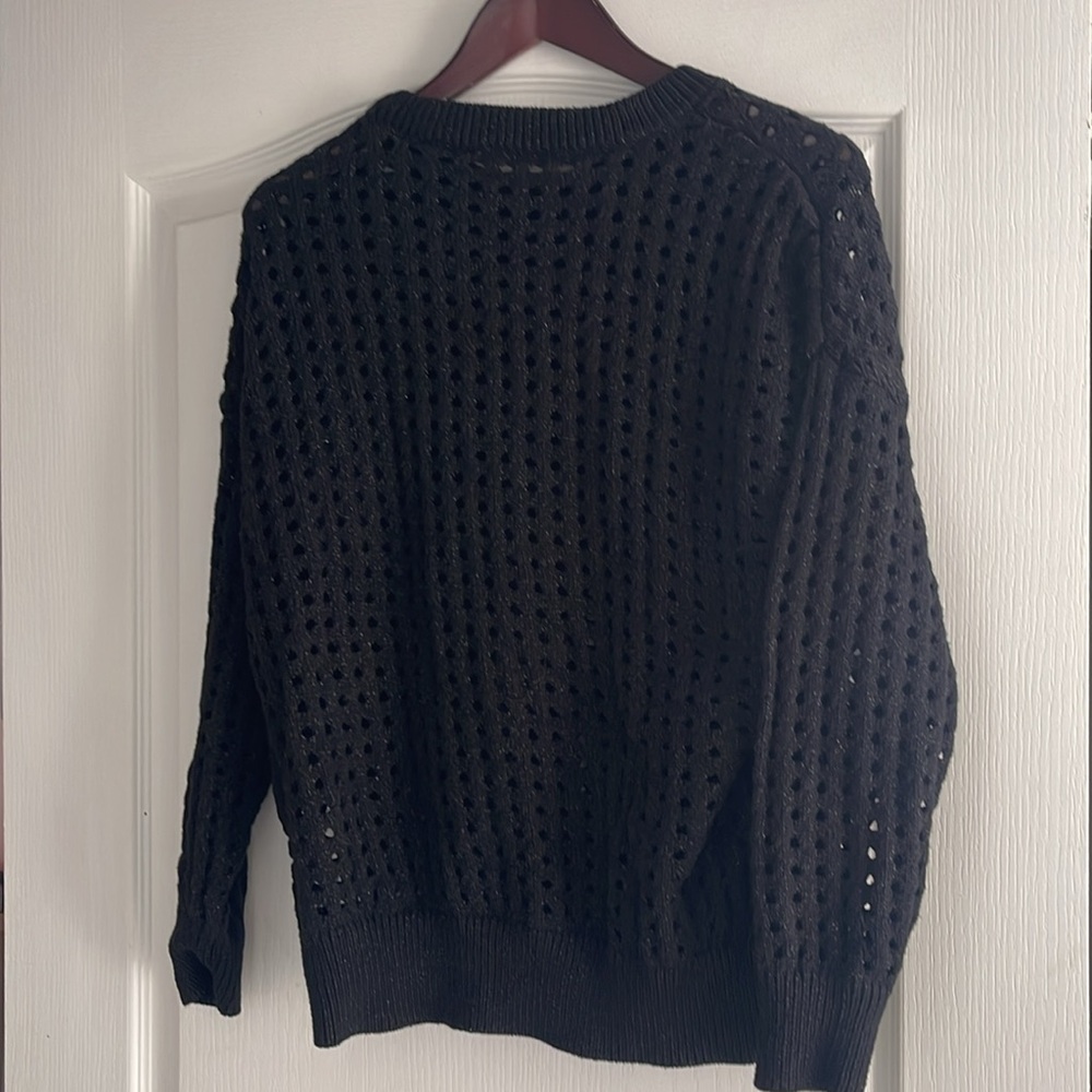 Basic Milano Black Open Work Sweater - image 4